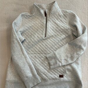 LL Bean - Quarter-Zip Quilted Pullover - Light Heather Gray